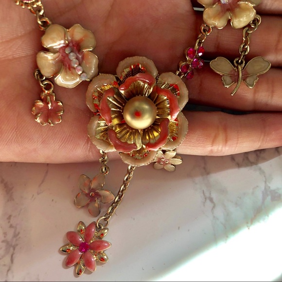 💗floral pink gold necklace - Picture 5 of 5